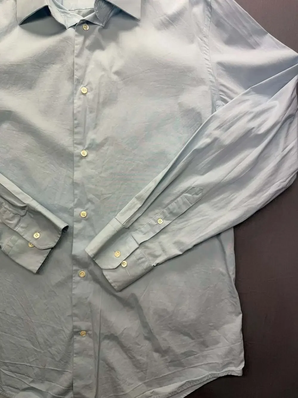 Banana Republic Mens Long Sleeve Stretch Dress Shirt Light Blue Size Large